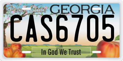 GA license plate CAS6705
