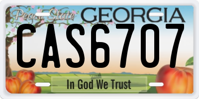 GA license plate CAS6707