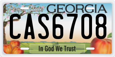 GA license plate CAS6708