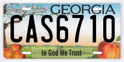 GA license plate CAS6710