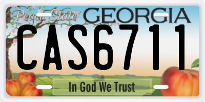GA license plate CAS6711