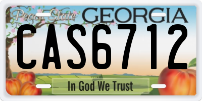 GA license plate CAS6712