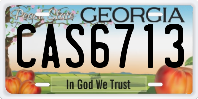 GA license plate CAS6713