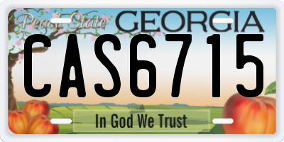 GA license plate CAS6715