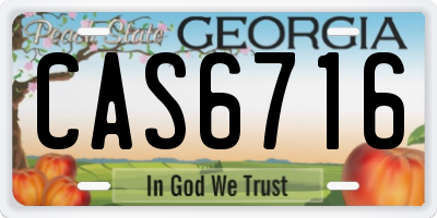 GA license plate CAS6716