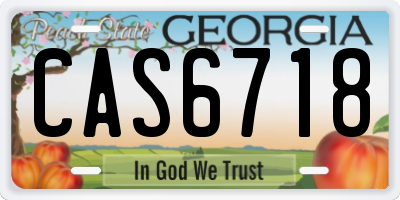 GA license plate CAS6718