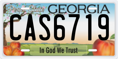 GA license plate CAS6719
