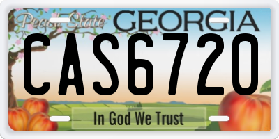 GA license plate CAS6720