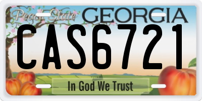 GA license plate CAS6721