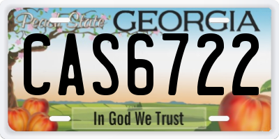 GA license plate CAS6722