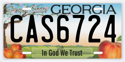 GA license plate CAS6724