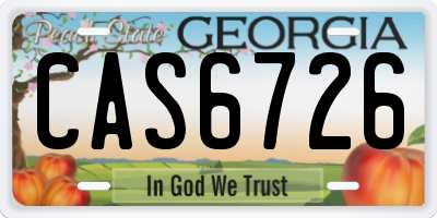 GA license plate CAS6726