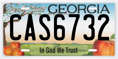 GA license plate CAS6732