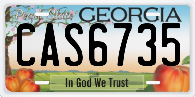 GA license plate CAS6735