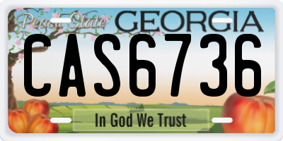 GA license plate CAS6736