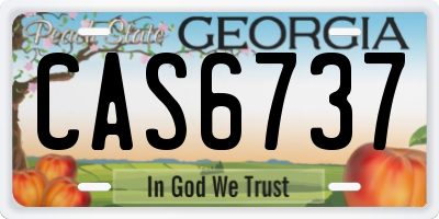 GA license plate CAS6737