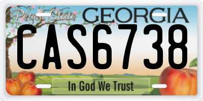GA license plate CAS6738