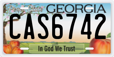 GA license plate CAS6742