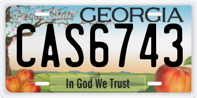 GA license plate CAS6743
