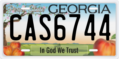 GA license plate CAS6744