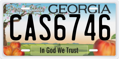 GA license plate CAS6746