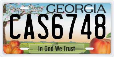 GA license plate CAS6748