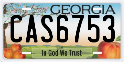 GA license plate CAS6753
