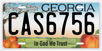 GA license plate CAS6756