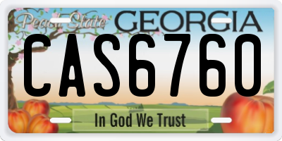 GA license plate CAS6760