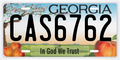 GA license plate CAS6762
