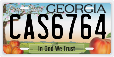 GA license plate CAS6764