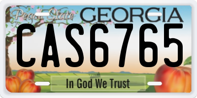 GA license plate CAS6765