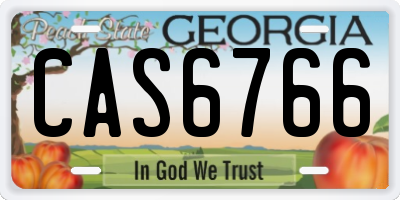 GA license plate CAS6766