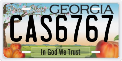 GA license plate CAS6767