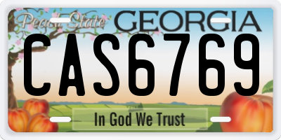 GA license plate CAS6769