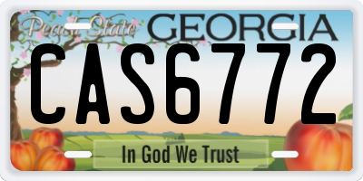 GA license plate CAS6772