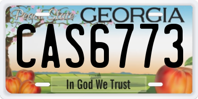 GA license plate CAS6773