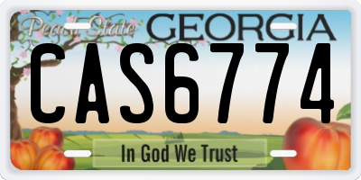 GA license plate CAS6774