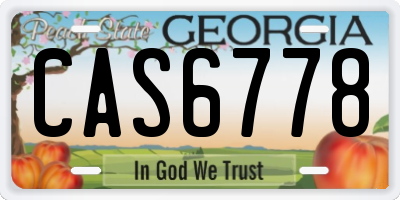 GA license plate CAS6778