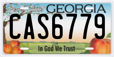 GA license plate CAS6779