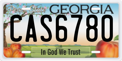 GA license plate CAS6780