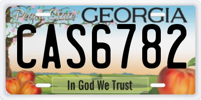GA license plate CAS6782