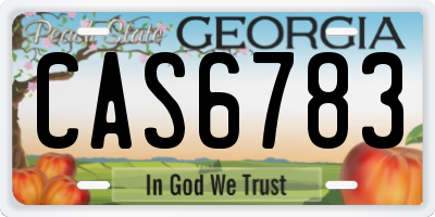 GA license plate CAS6783