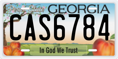 GA license plate CAS6784