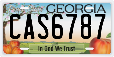 GA license plate CAS6787