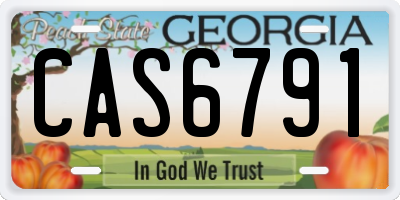 GA license plate CAS6791