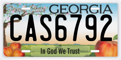 GA license plate CAS6792