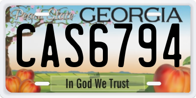 GA license plate CAS6794
