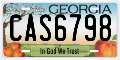 GA license plate CAS6798