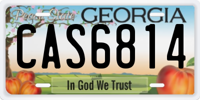 GA license plate CAS6814